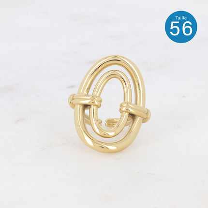 Bague Ayna - double anneaux ajourés