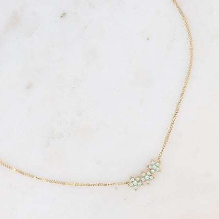 Collier - 3 fleurs avec oxydes de zirconium