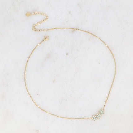 Collier - 3 fleurs avec oxydes de zirconium