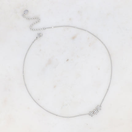 Collier - 3 fleurs avec oxydes de zirconium