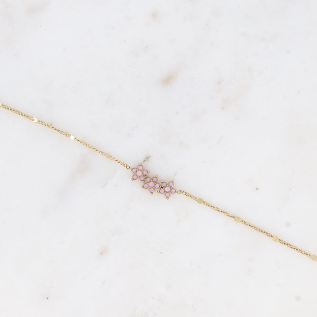 Bracelet - 3 fleurs avec oxydes de zirconium