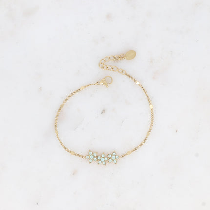 Bracelet - 3 fleurs avec oxydes de zirconium