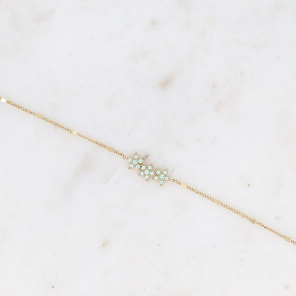 Bracelet - 3 fleurs avec oxydes de zirconium
