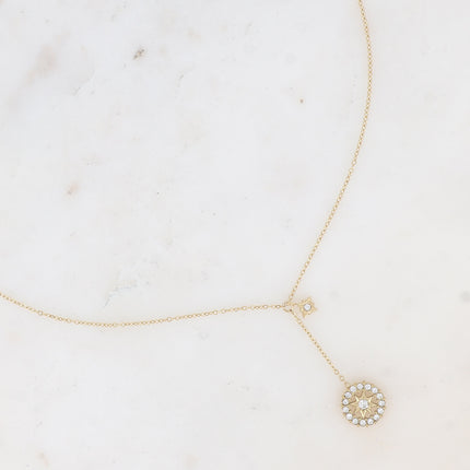 Collier en Y Faisca - roue étoilée et oxydes de zirconium