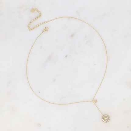 Collier en Y Faisca - roue étoilée et oxydes de zirconium