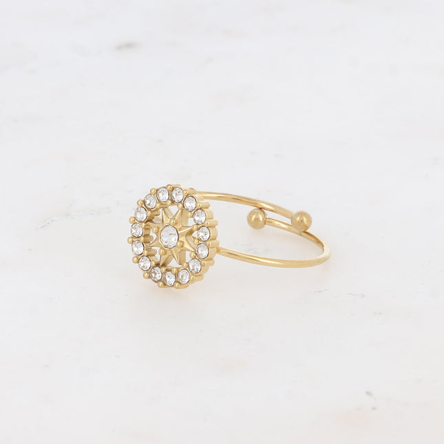 Bague Faisca - roue étoilée et oxydes de zirconium