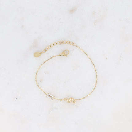 Bracelet Aglaia - serpent et cristal rectangulaire