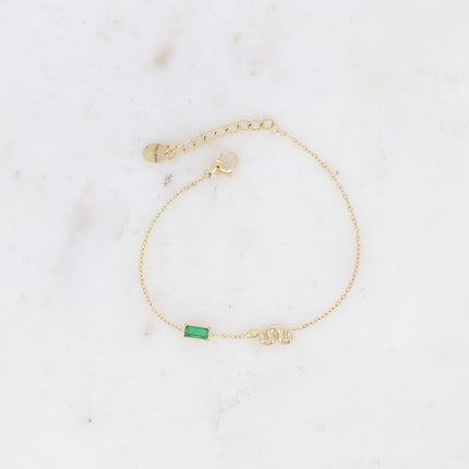 Bracelet Aglaia - serpent et cristal rectangulaire