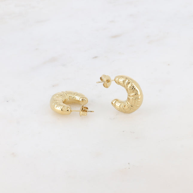 Lormet Creole Hoops - 20mm textured croissant