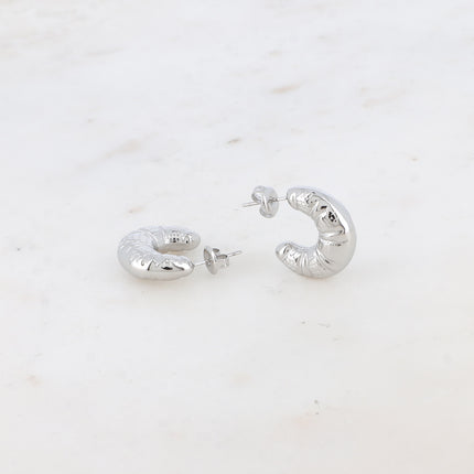 Créoles Lormet - croissant texturé 20mm