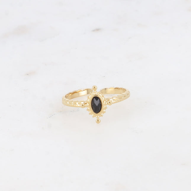 Karima ring - oval natural stone