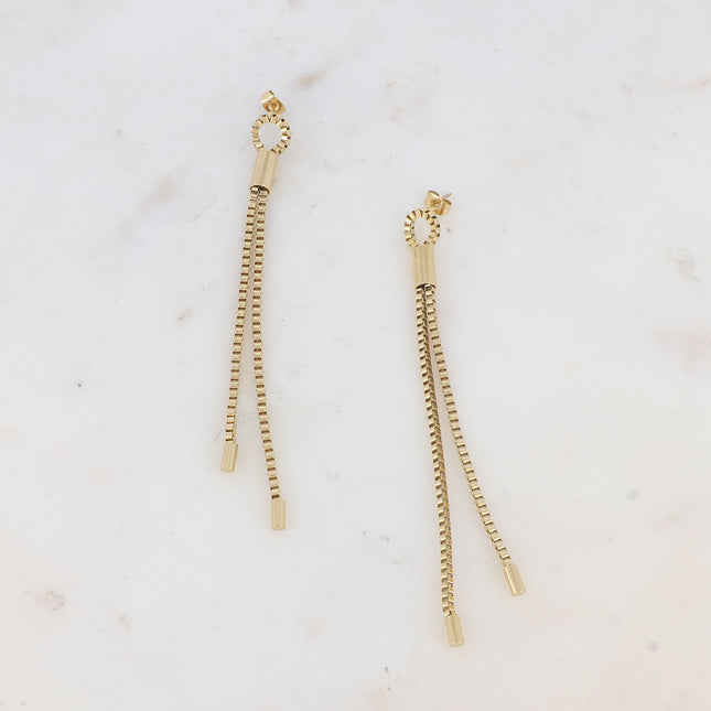 Stud earrings - Venetian mesh and cylinders