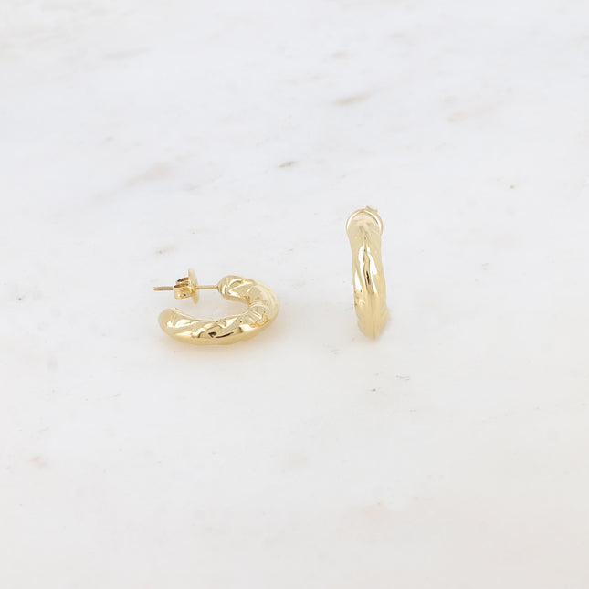 Tao S hoop earrings - 20mm beveled edges
