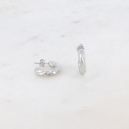 Créoles Tao S - lignes biseautées 20mm