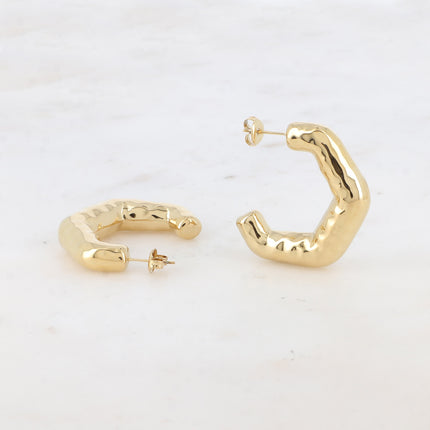 Montalys Hoops - hammered hexagon 35mm