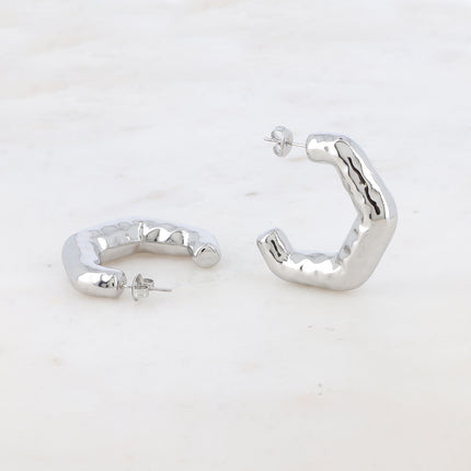 Montalys Hoops - hammered hexagon 35mm