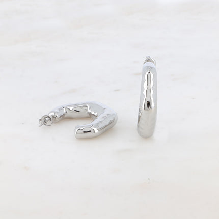 Montalys Hoops - hammered hexagon 35mm