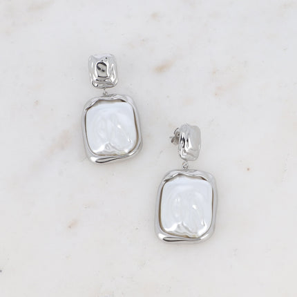 Boucles puces Zahira - 2 carrés et acétate
