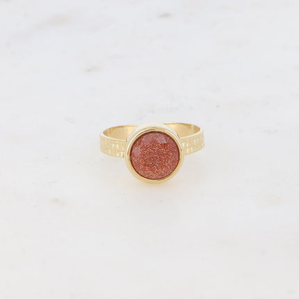 Bague Rosine - pierre naturelle ronde