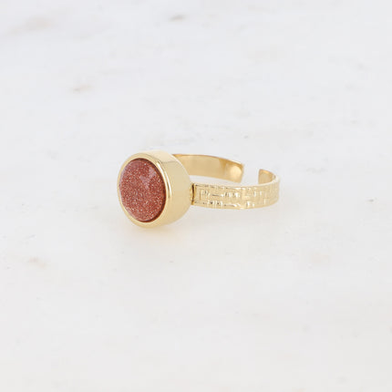 Bague Rosine - pierre naturelle ronde