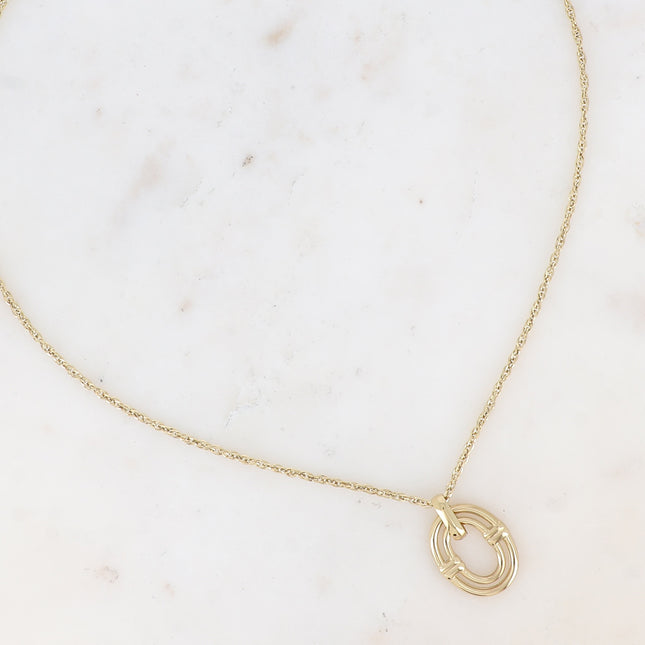 Collier Ayna - double anneau ajouré petit