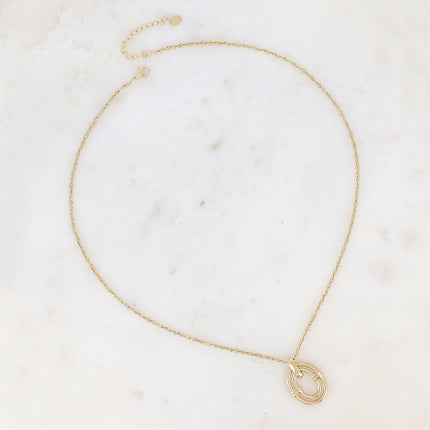 Collier Ayna - double anneau ajouré petit