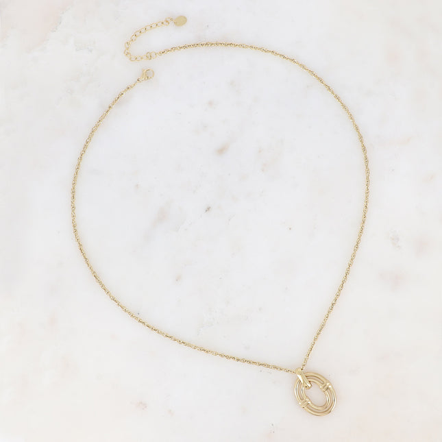 Collier Ayna - double anneau ajouré petit
