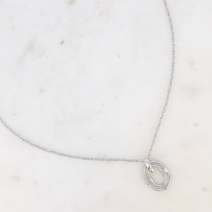 Collier Ayna - double anneau ajouré petit
