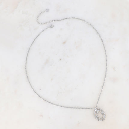 Collier Ayna - double anneau ajouré petit