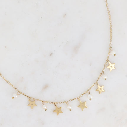 Collier - 5 étoiles et perles d'eau douce
