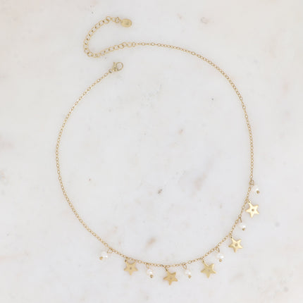 Collier - 5 étoiles et perles d'eau douce