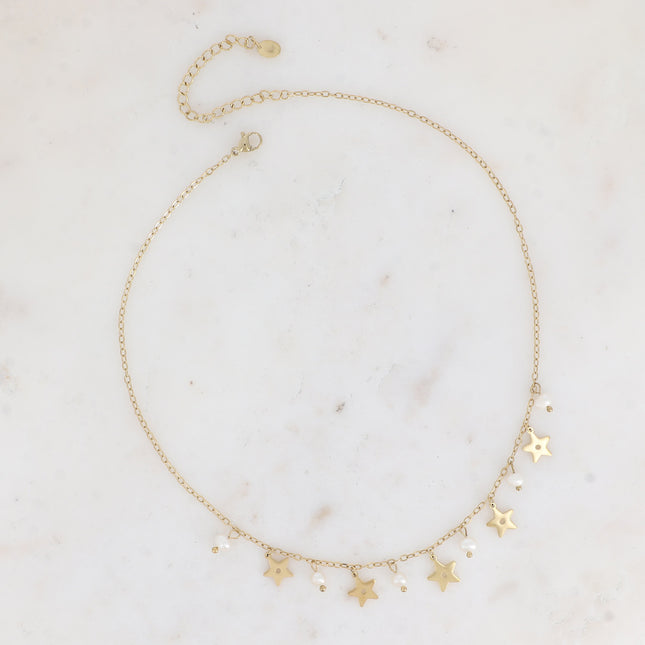 Collier - 5 étoiles et perles d'eau douce