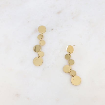 Boucles pendantes Bullinatie - 6 pastilles rondes pendantes