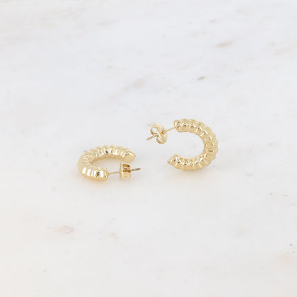 Rylia hoop earrings - 20 mm striated effect