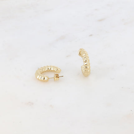 Rylia hoop earrings - 20 mm striated effect