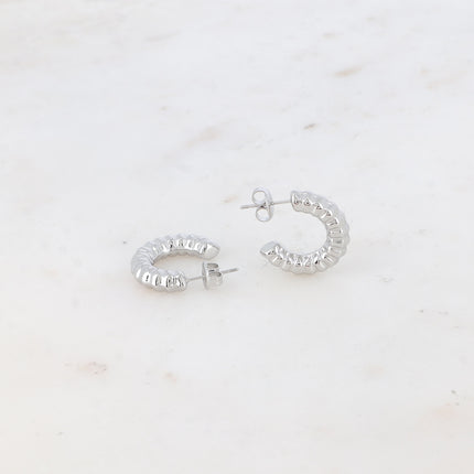 Rylia hoop earrings - 20 mm striated effect