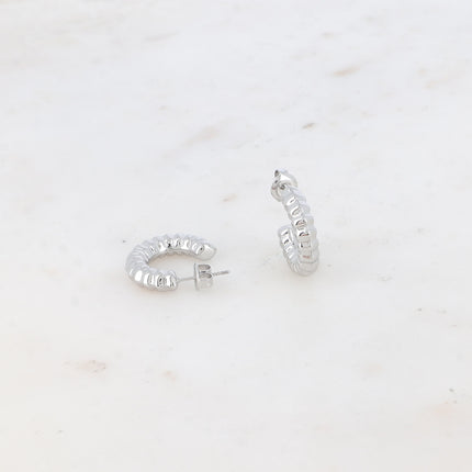 Rylia hoop earrings - 20 mm striated effect