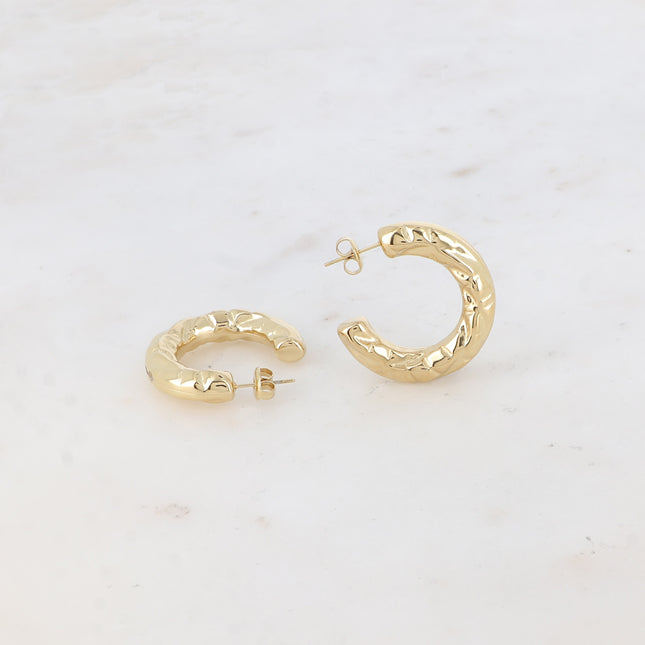 Tao M hoop earrings - 30mm beveled edges