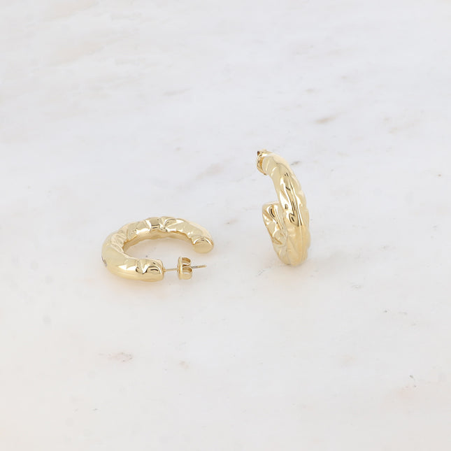 Tao M hoop earrings - 30mm beveled edges