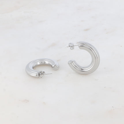 Clementina Creole Earrings - engraved features 30 mm