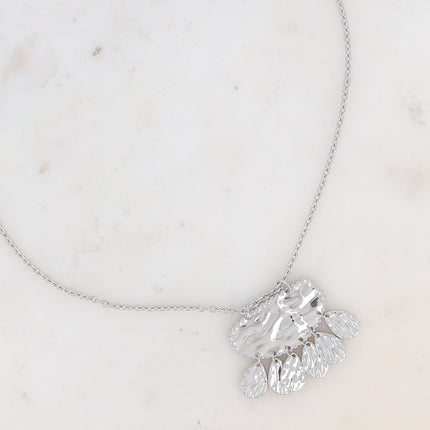 Collier Louna - pendentif graphique martelé