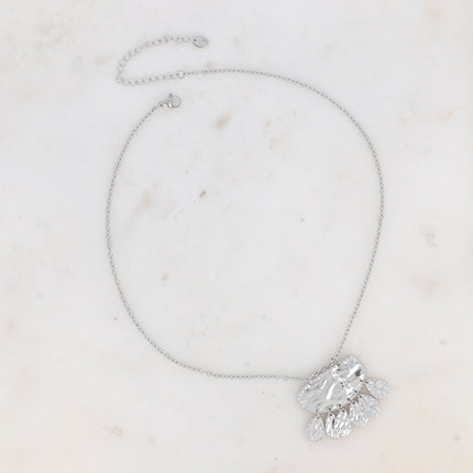 Collier Louna - pendentif graphique martelé