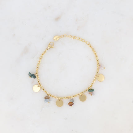 Bracelet Albia - pampilles rondes lisses et pierres naturelles