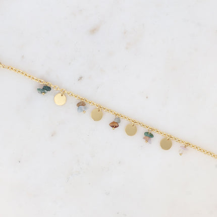 Bracelet Albia - pampilles rondes lisses et pierres naturelles