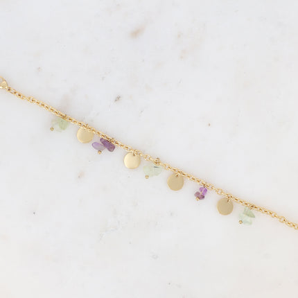 Bracelet Albia - pampilles rondes lisses et pierres naturelles