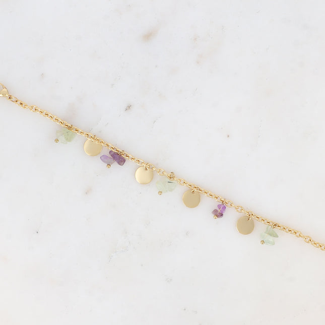 Bracelet Albia - pampilles rondes lisses et pierres naturelles