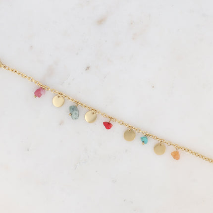 Bracelet Albia - pampilles rondes lisses et pierres naturelles