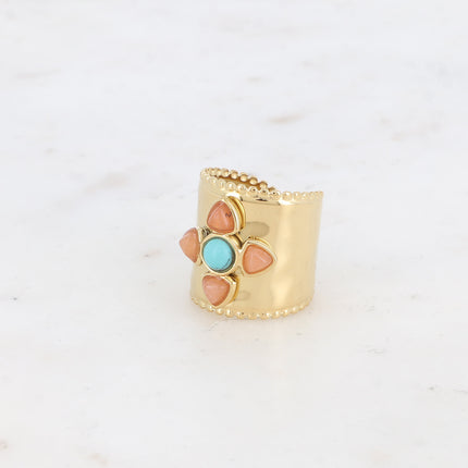 Bague Amani - 5 pierres naturelles effet fleur