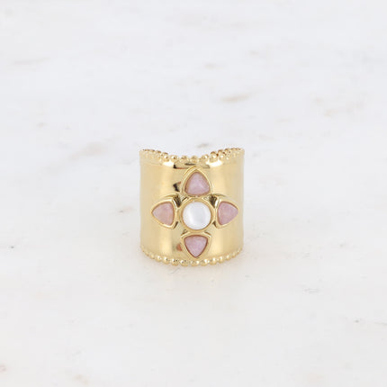 Bague Amani - 5 pierres naturelles effet fleur