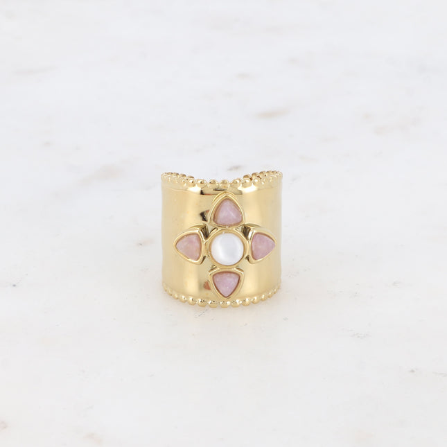 Amani Ring - 5 natural stones with a flower effect